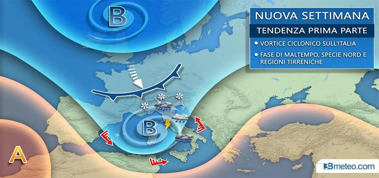 Meteo, arrivano pioggia, vento e neve. Allerta gialla sulla provincia 