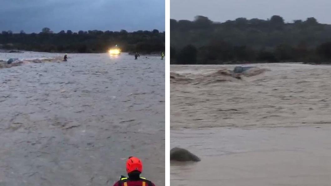 Incastrato dentro l'auto nel torrente in piena: paura nello Scansanese - Video