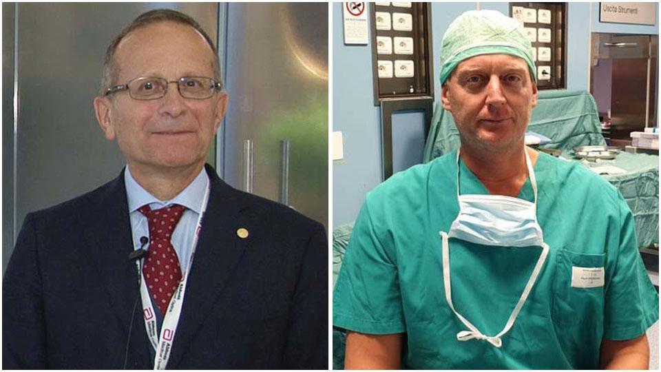 Marco Nardi, direttore a Pisa del dipartimento di oculistica e Giamberto Casini, oculista