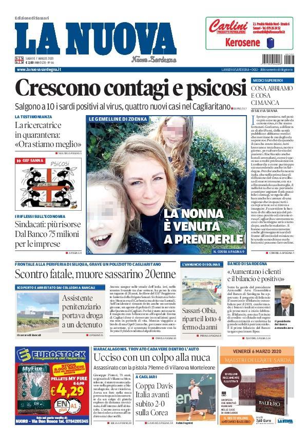 La Nuova Sardegna - Prima Pagina - 7 marzo 2020