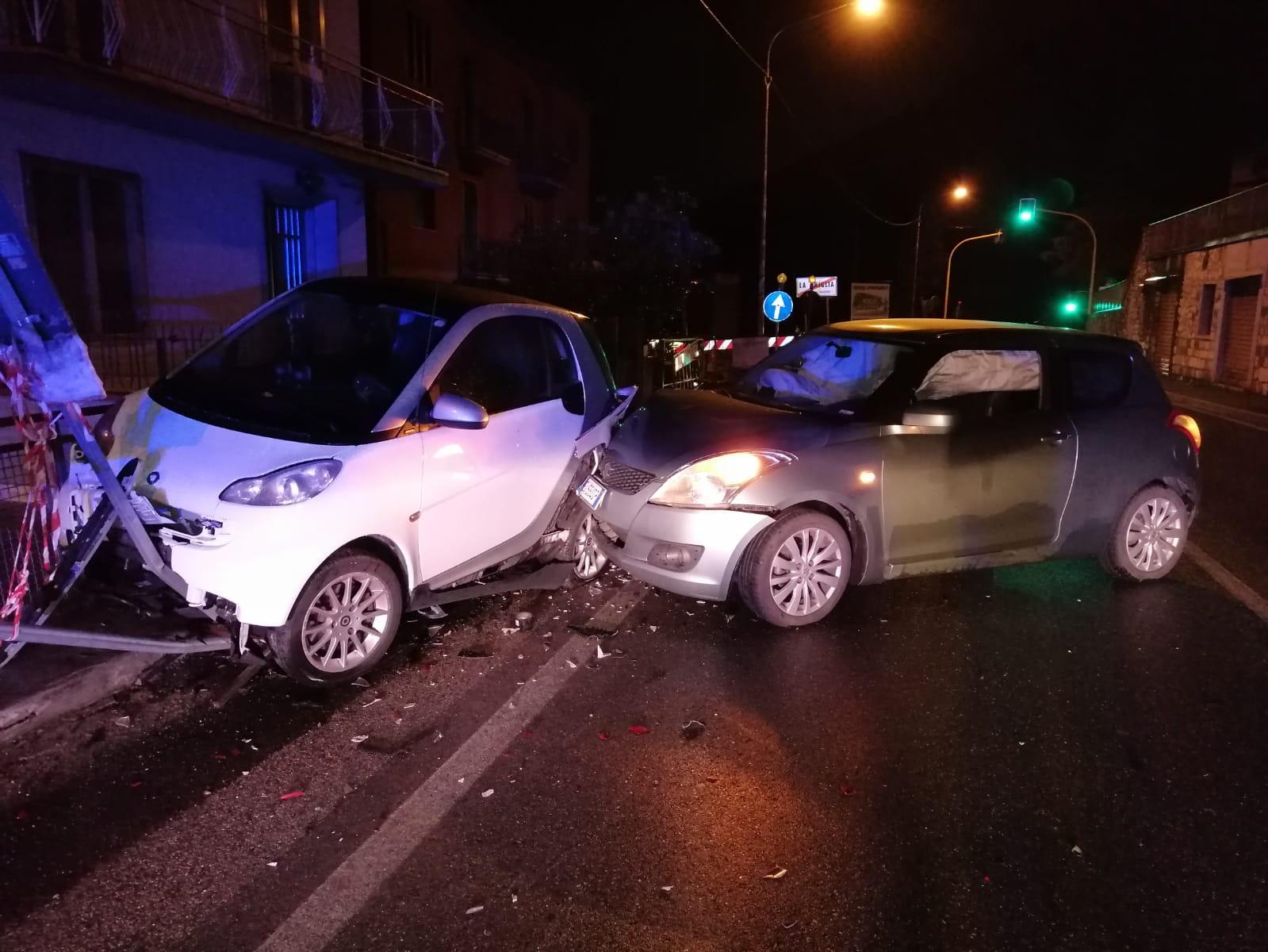 Le due auto coinvolte nell'incidente