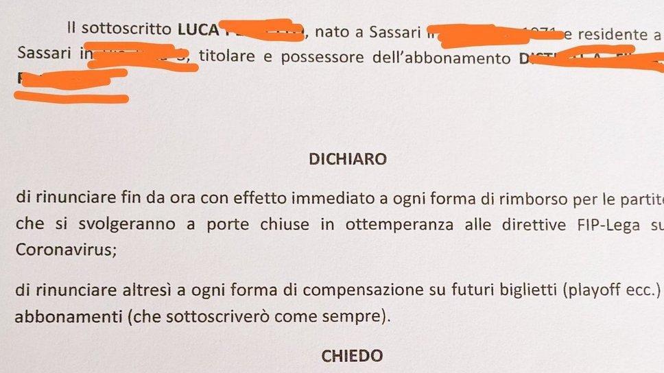 «Un rimborso? I miei soldi vadano alla società»