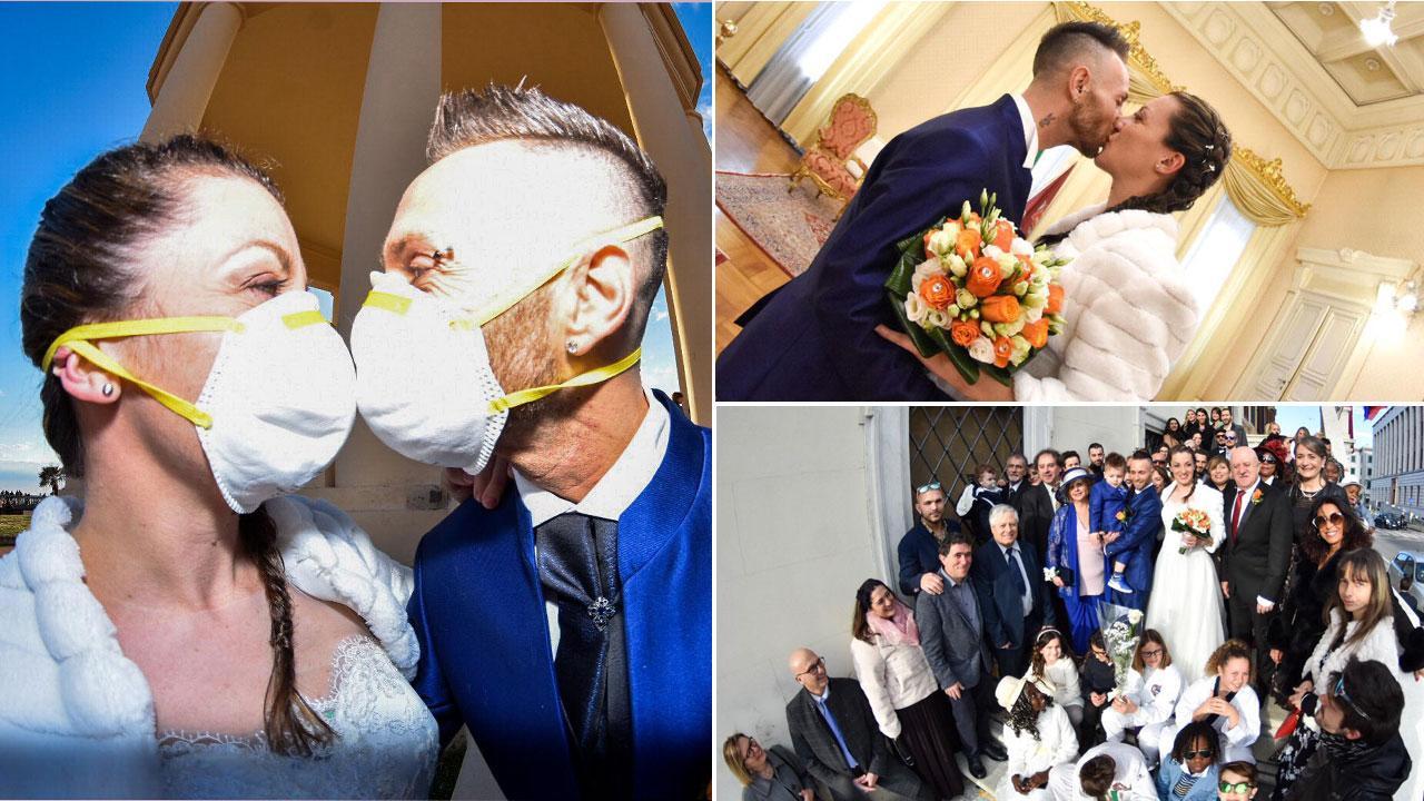 Giulia e Christian sposi nell’epoca delle mascherine: «Il nostro amore oltre la paura» 