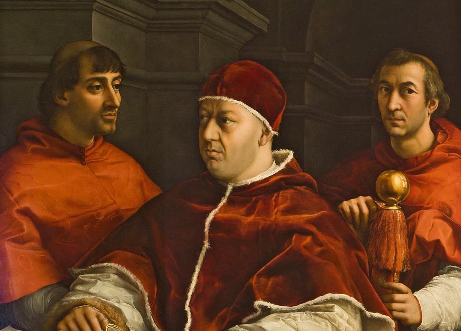 Papa Leone X e i due cardinali