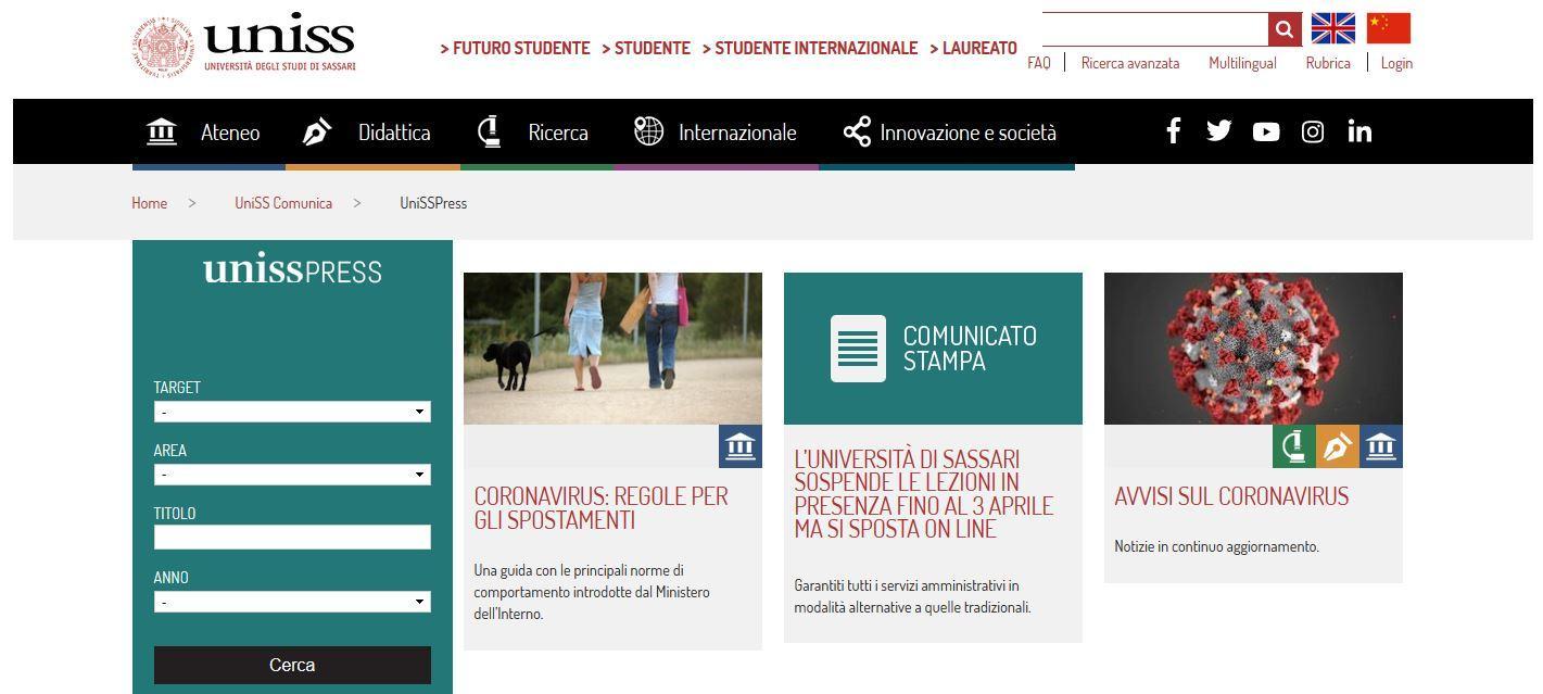 Coronavirus, all'università di Sassari online anche le lauree