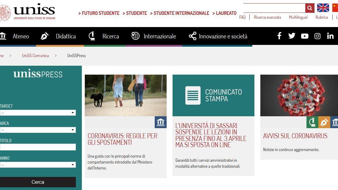 Coronavirus, all'università di Sassari online anche le lauree