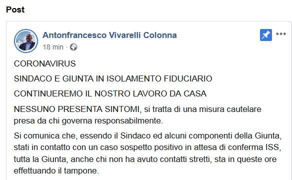 Grosseto, sindaco e giunta in isolamento fiduciario 