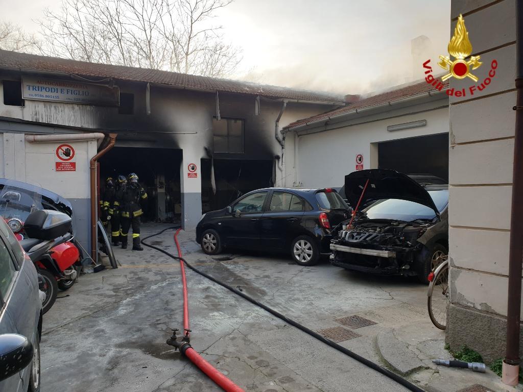 I vigili del fuoco sul posto