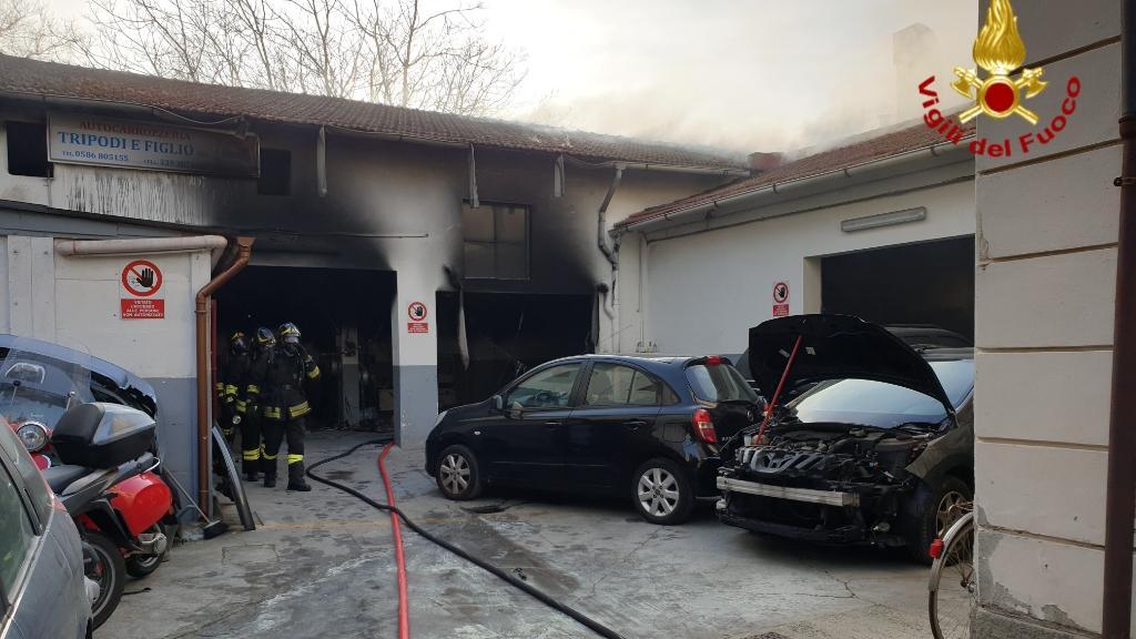 I vigili del fuoco sul posto
