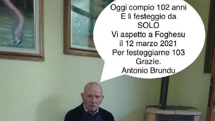 "Zio" Antonio Brundu nella foto che lui stesso ha inviato su whatsapp