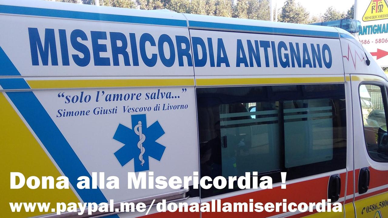 Il volantino della Misericordia di Antignano per le donazioni