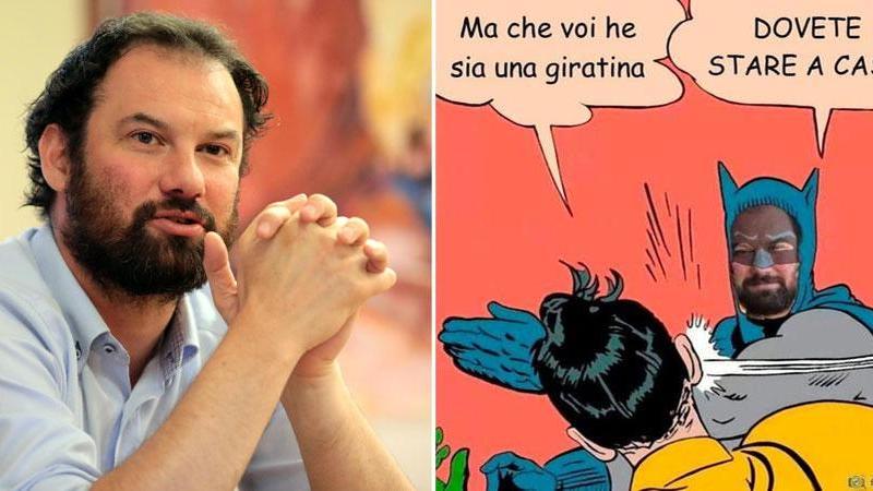 "Dovete stare a casa", il messaggio fumettistico del sindaco di Castelfiorentino Falorni-Batman