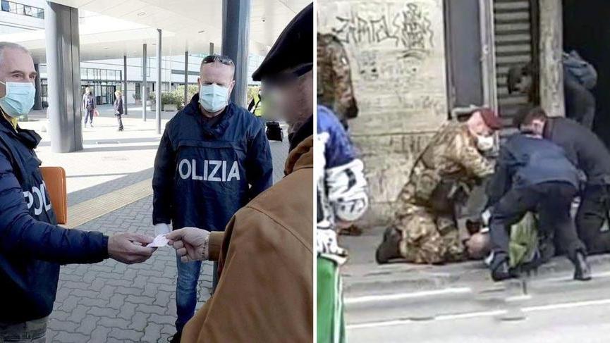 Il placcaggio di un immigrato che non voleva essere identificato (foto Muzzi)