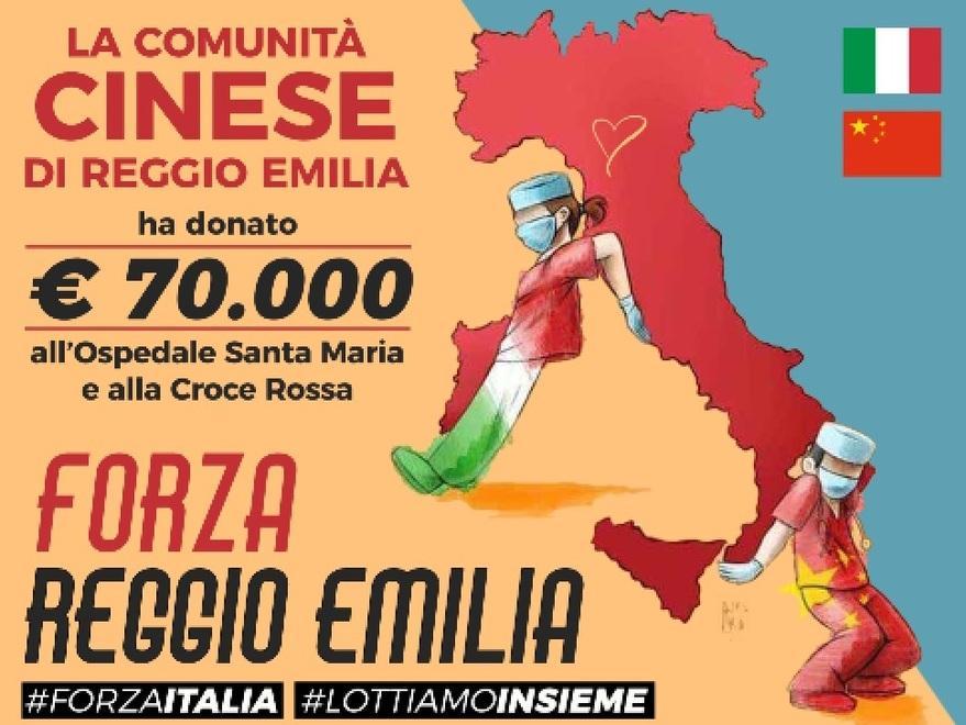 Dalla comunità cinese 70mila euro a Cri e ospedale 