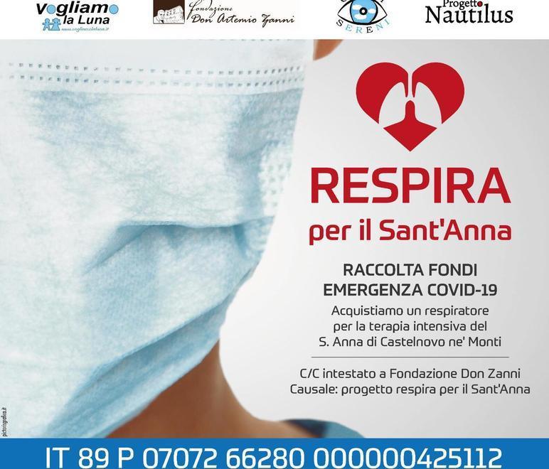 Una raccolta di fondi per un respiratore da donare al Sant’Anna
