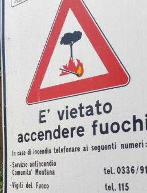 Scatta il divieto di accendere fuochi sul territorio comunale