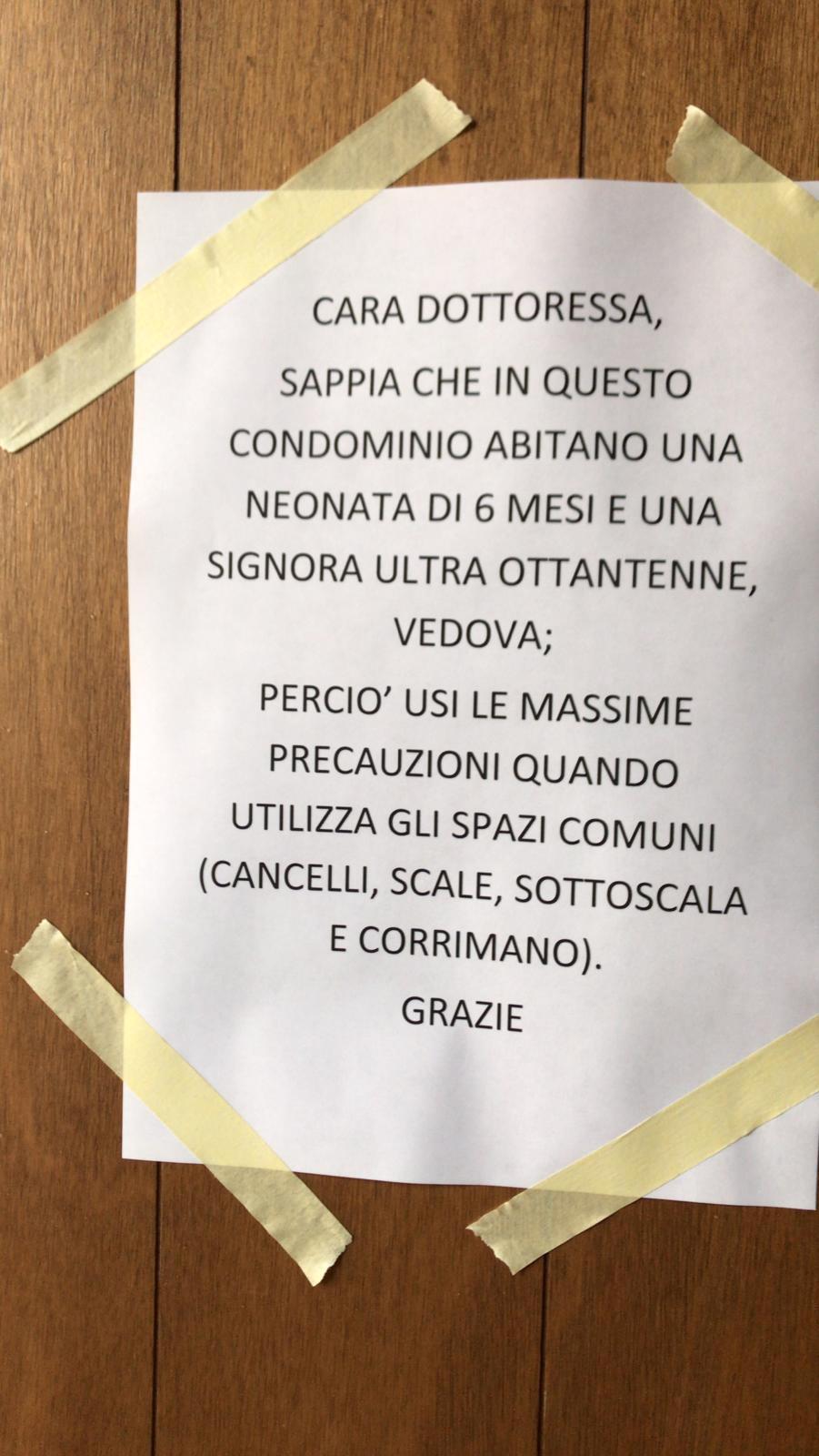 Coronavirus, parla la dottoressa nel mirino del condominio: "Quando ho visto quel cartello ho pianto"