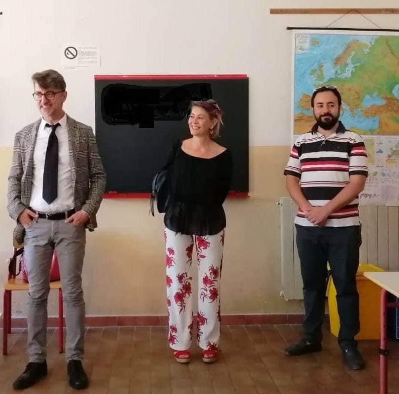 Luca Borgioli insieme all'assessore Tamara Cecconi e al sindaco Edoardo Prestanti