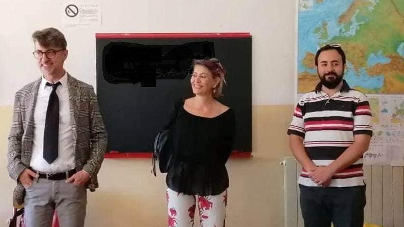 Luca Borgioli insieme all'assessore Tamara Cecconi e al sindaco Edoardo Prestanti