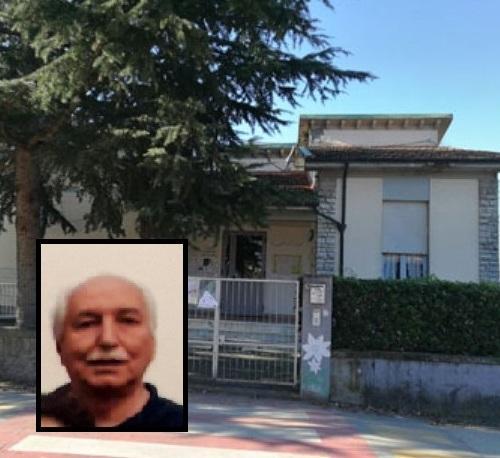 La scuola primaria di San Donato e nel riquadro il maestro Marcello Ciangherotti