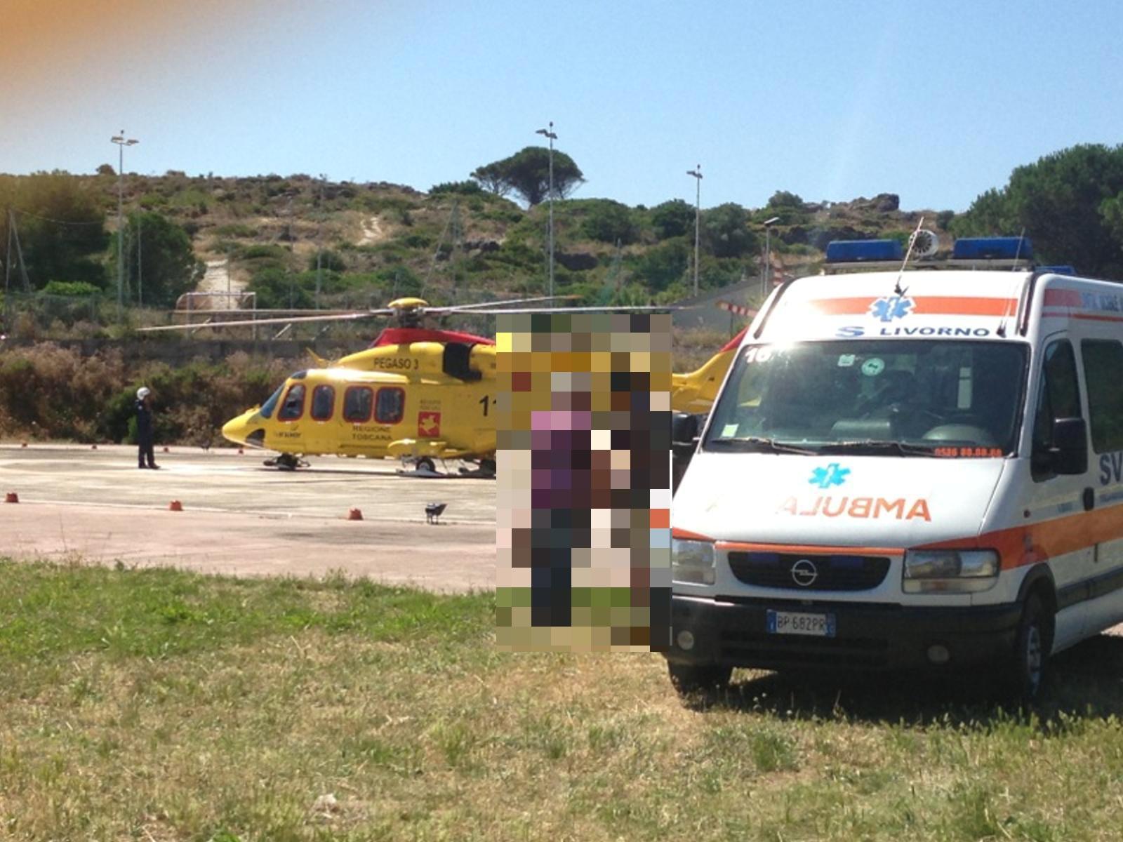 Soccorsi della Svs con l'elisoccorso a Capraia (foto d'archivio)