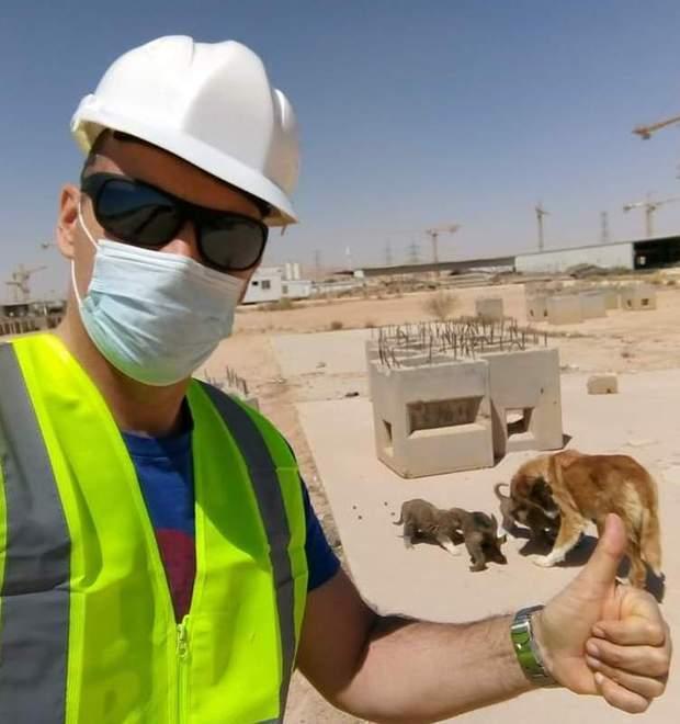 L’ingegner Marco Martens nel cantiere a Riyad, in Arabia Saudita