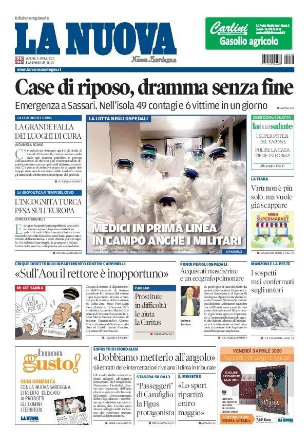 La Nuova Sardegna - Prima Pagina - 3 aprile