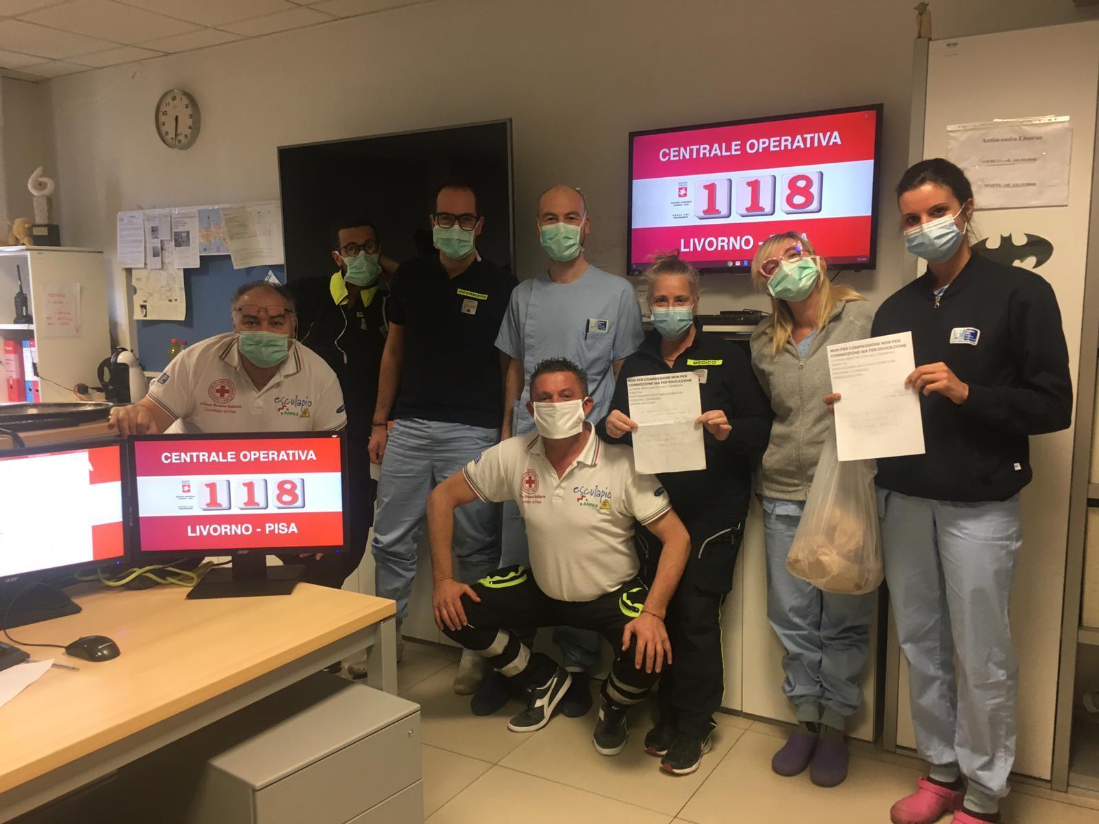 La centrale del 118 al ricevimento di torta e 5&5