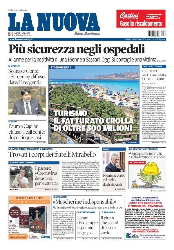 La Nuova Sardegna - Prima Pagina - 4 aprile