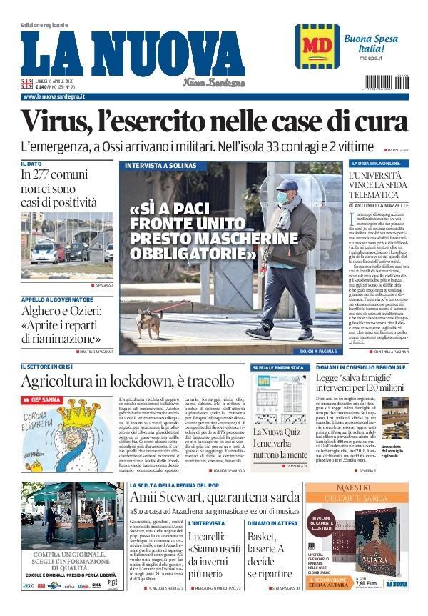 La Nuova Sardegna - Prima Pagina - 6 aprile