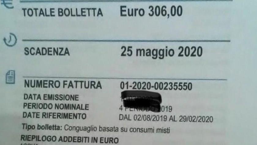 Una delle bollette incriminate con l'importo maggiorato