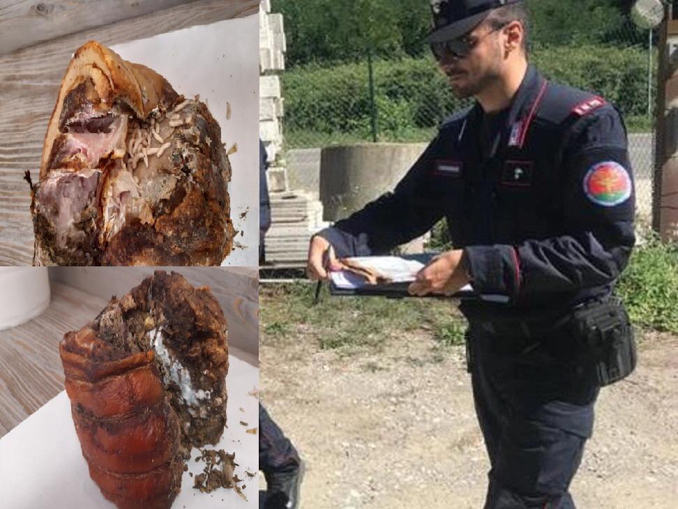 Porchetta con i vermi nel bancone frigo: denunciato commerciante