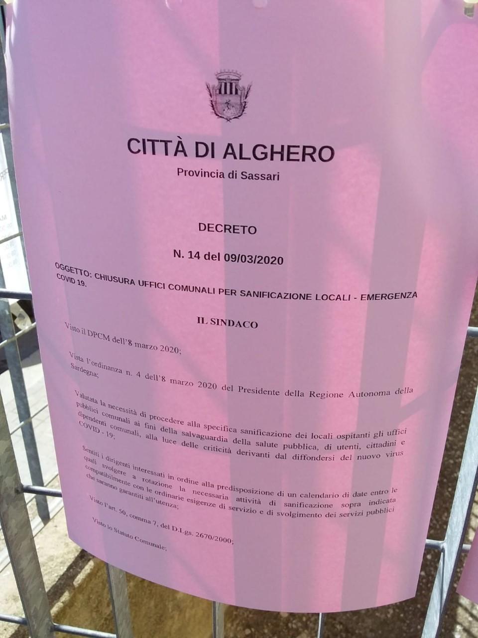 Coronavirus, il sindaco: ad Alghero per i buoni spesa 566 domande solo nel week end