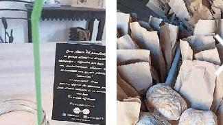 A sinistra l'aperitivo del Pausa cafè e, a destra, il pane di Sassetta