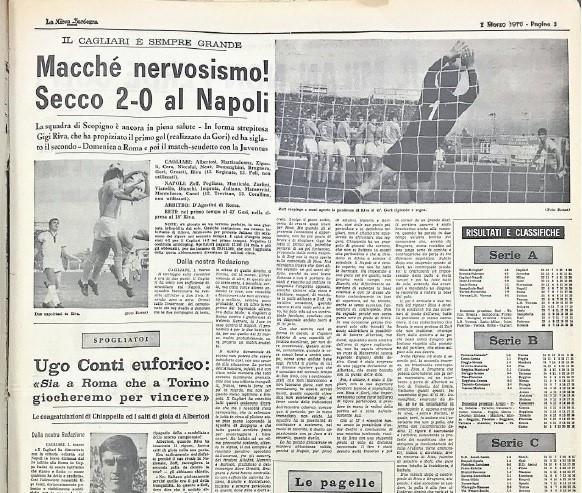 Gori spalla ideale di Riva: segnano entrambi e il Napoli va ko