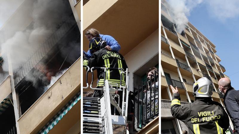 Fiamme in un palazzo in corso Amedeo: sette intossicati e 30 persone evacuate - Video