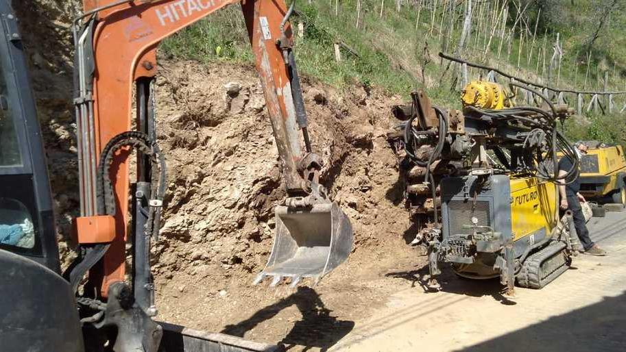 Lavori sulla frana a Torcigliano