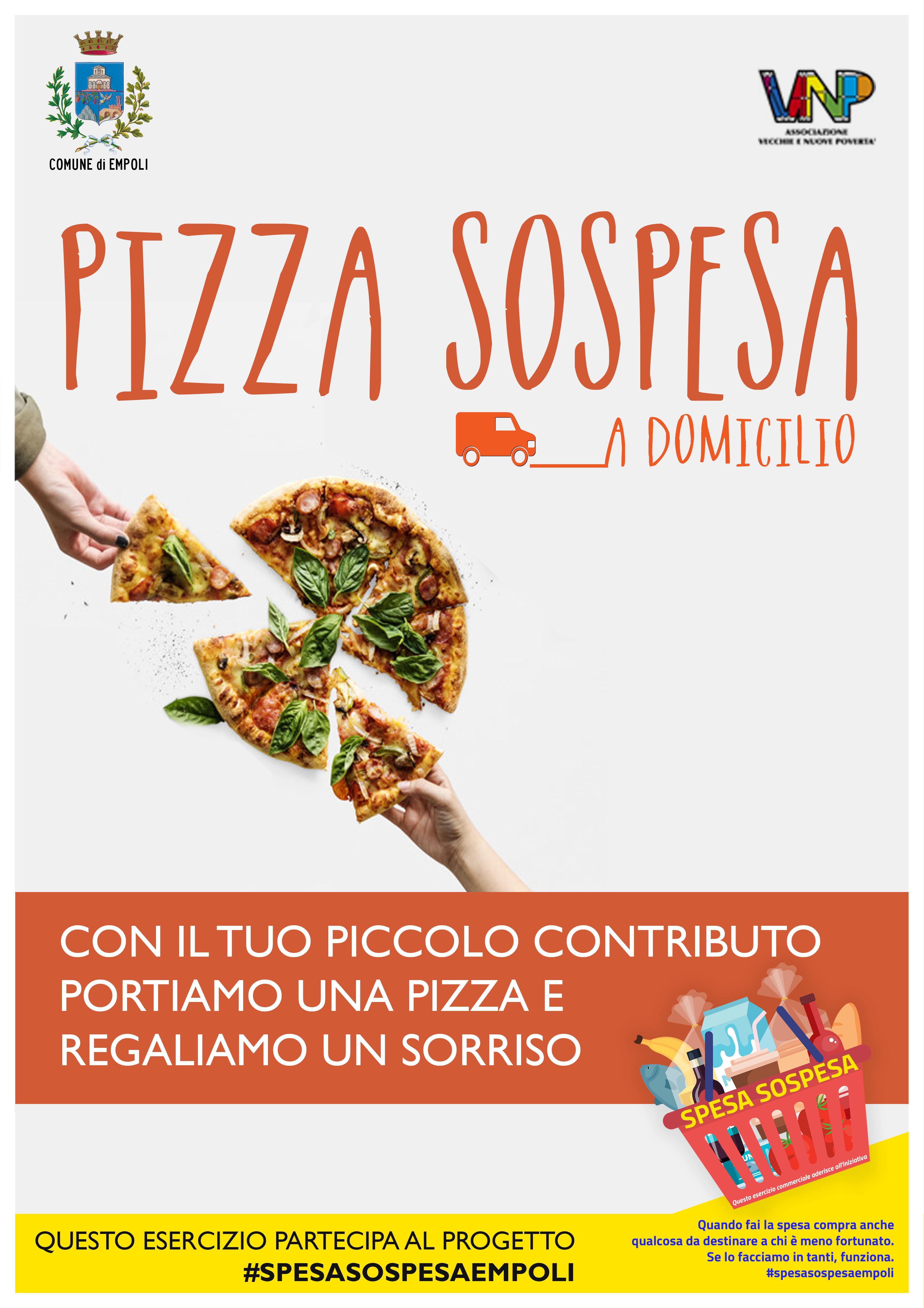Il volantino che promuove la campagna "pizza sospesa"