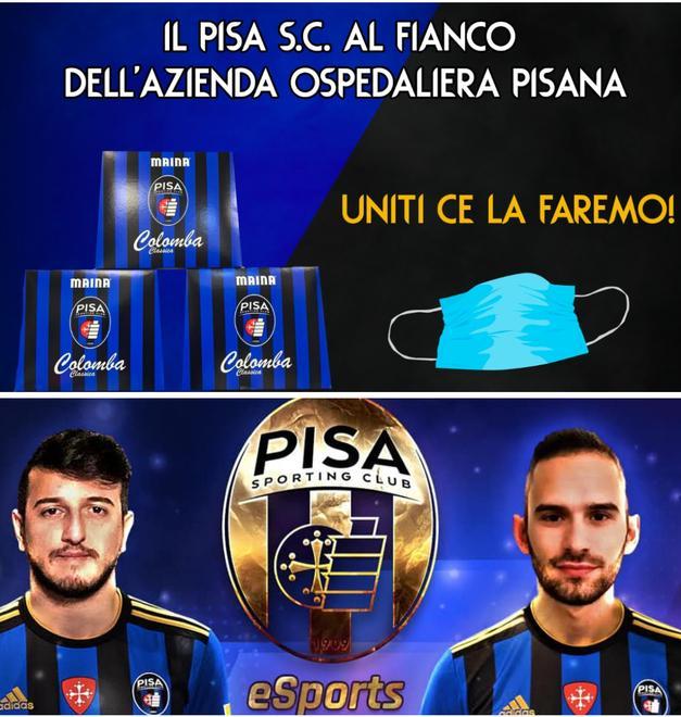 Calcio e solidarietà: «Uniti ce la faremo!» mascherine e colombe dal Pisa all’ospedale 
