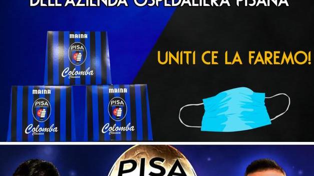 Calcio e solidarietà: «Uniti ce la faremo!» mascherine e colombe dal Pisa all’ospedale