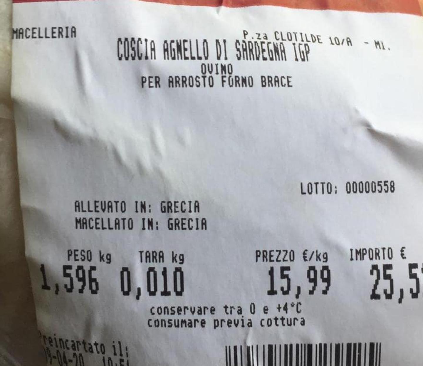 «A Milano agnello sardo Igp carissimo... e allevato in Grecia»