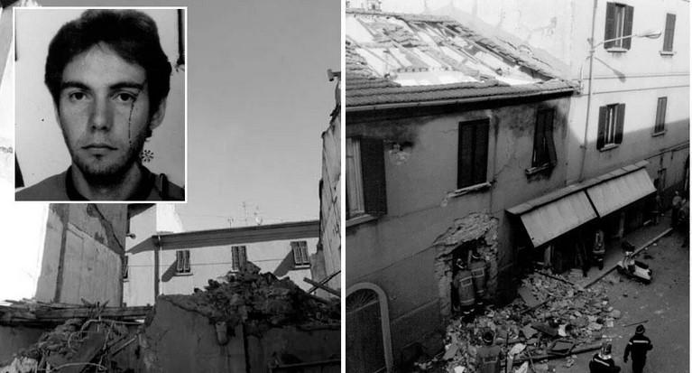 Simone Cantaridi e l'abitazione distrutta a Piombino nel 1999