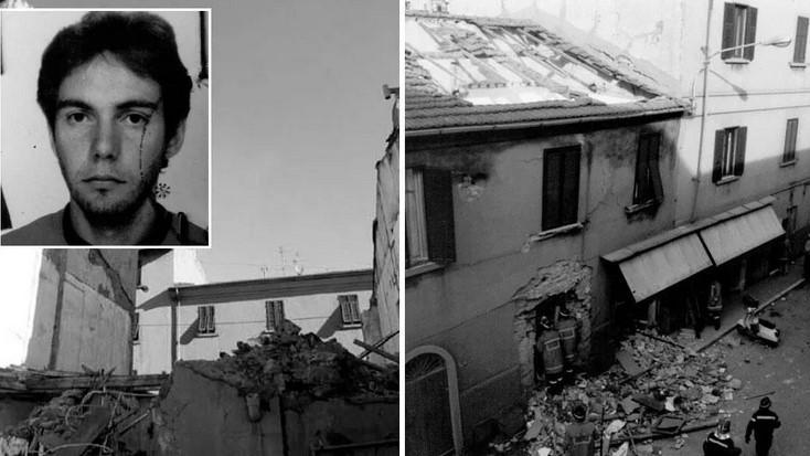Simone Cantaridi e l'abitazione distrutta a Piombino nel 1999