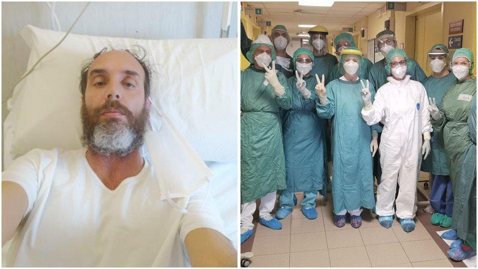 Daniel Del Carlo nel reparto Covid di Cisanello e il personale sanitario dell’edificio 30 allestito solo per pazienti contagiati