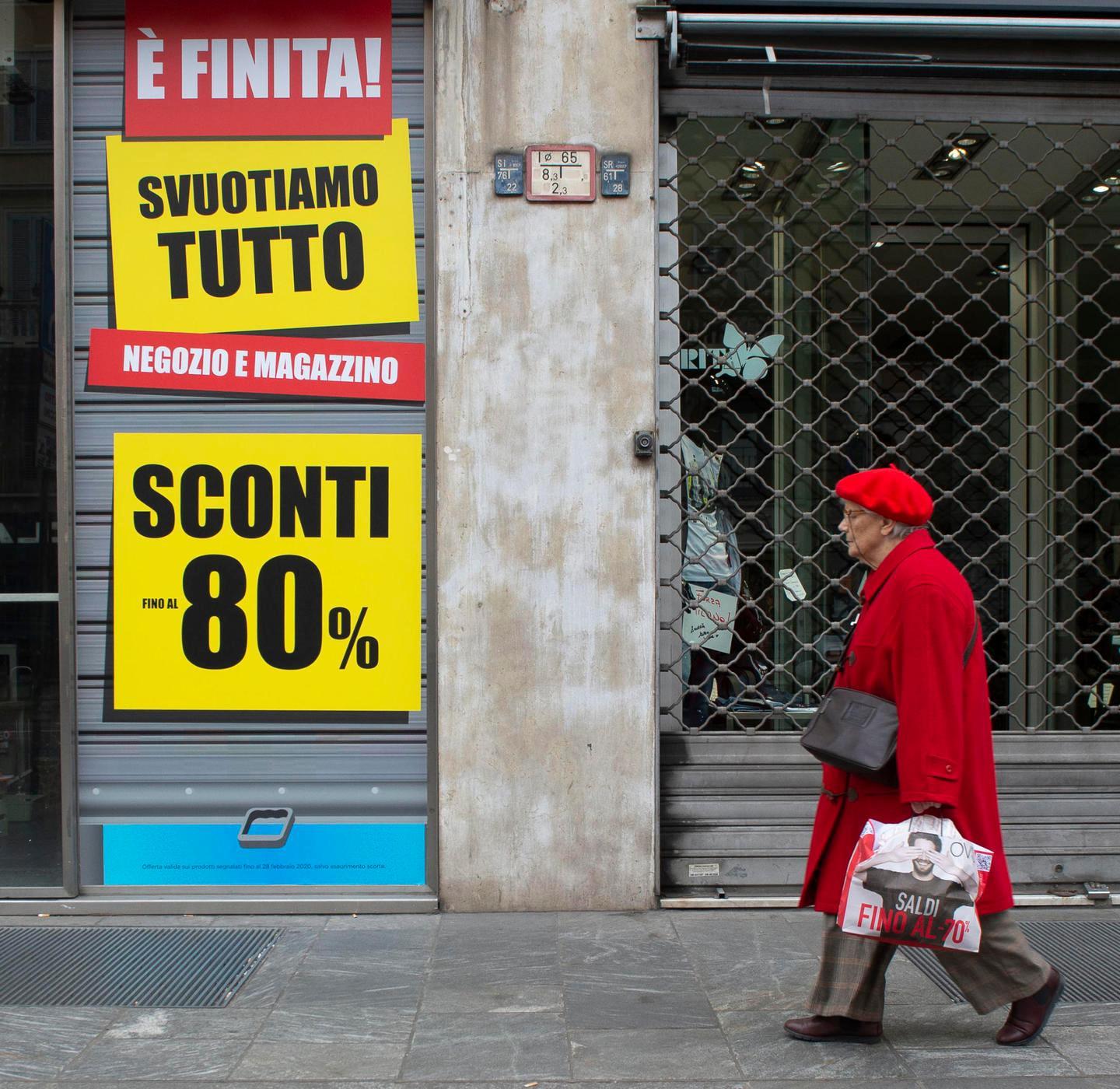 Consumi a picco, meno 31% a marzo 