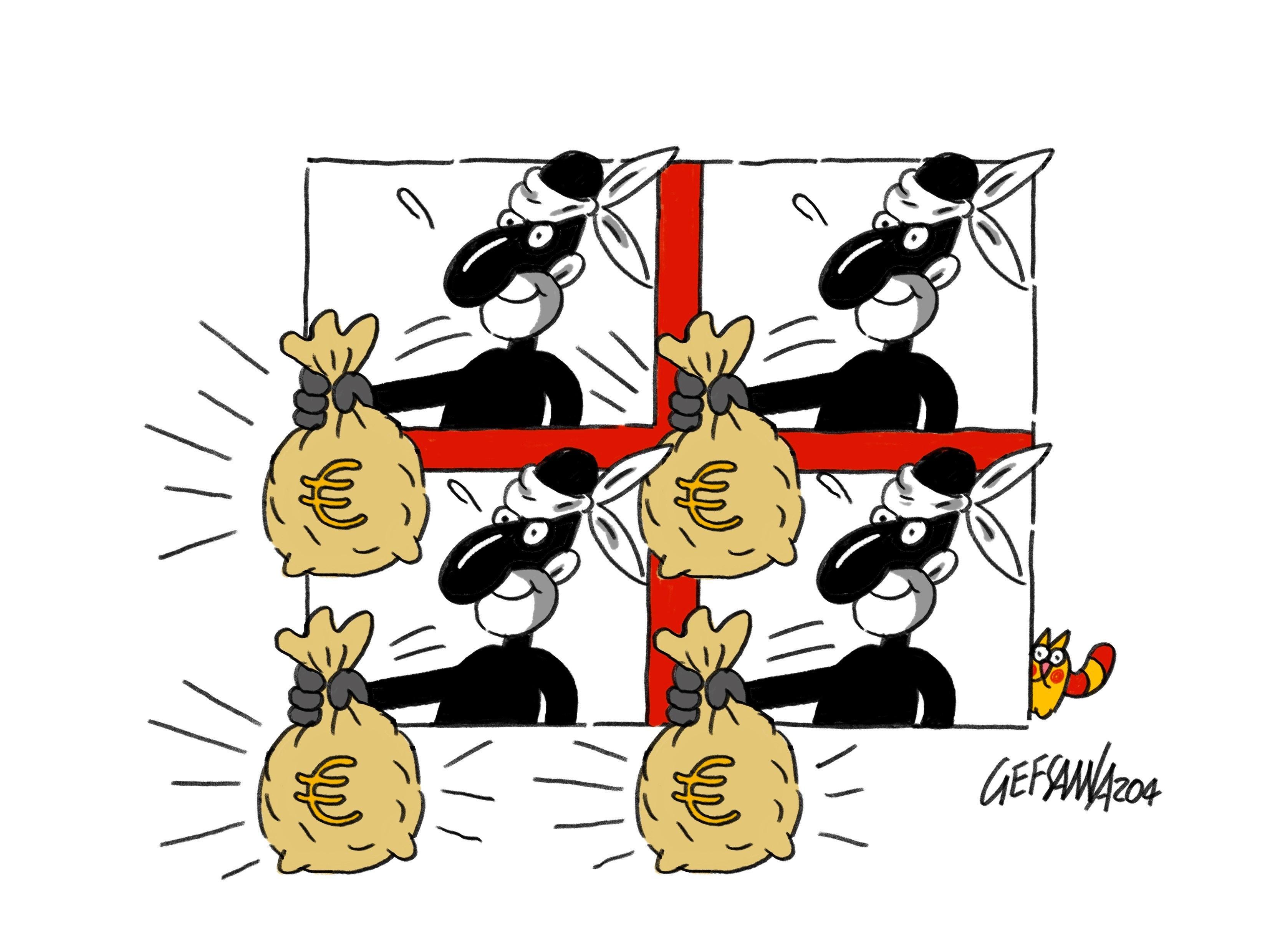 La vignetta di Gef - Aiuti alle famiglie: l'acconto della Regione nelle casse dei comuni