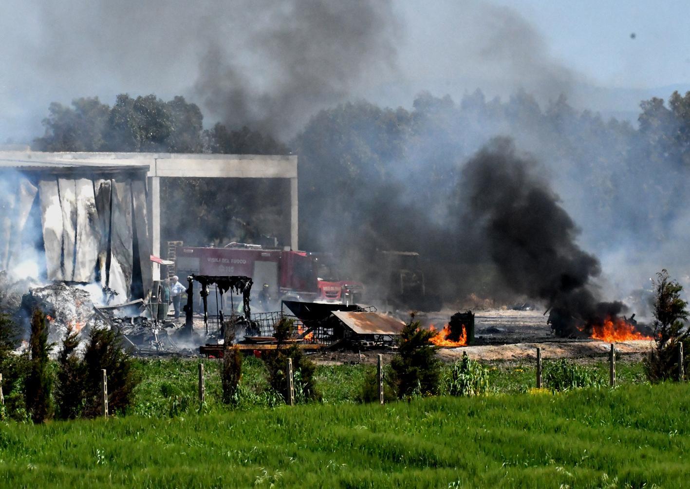 Fuoco nell’azienda Sa Marigosa 
