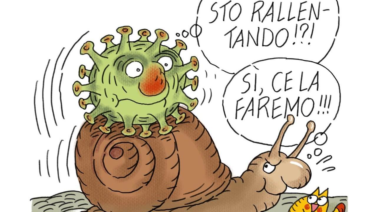 La vignetta di Gef Sanna: contagi in calo, nell'isola cresce la fiducia