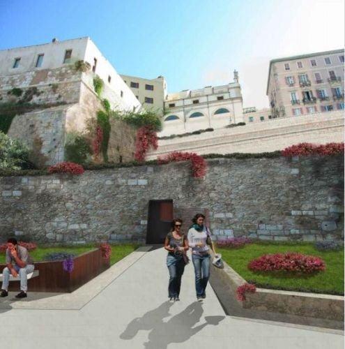 L'ngresso al parcheggio del Cammino Nuovo in una rappresentazione al computer