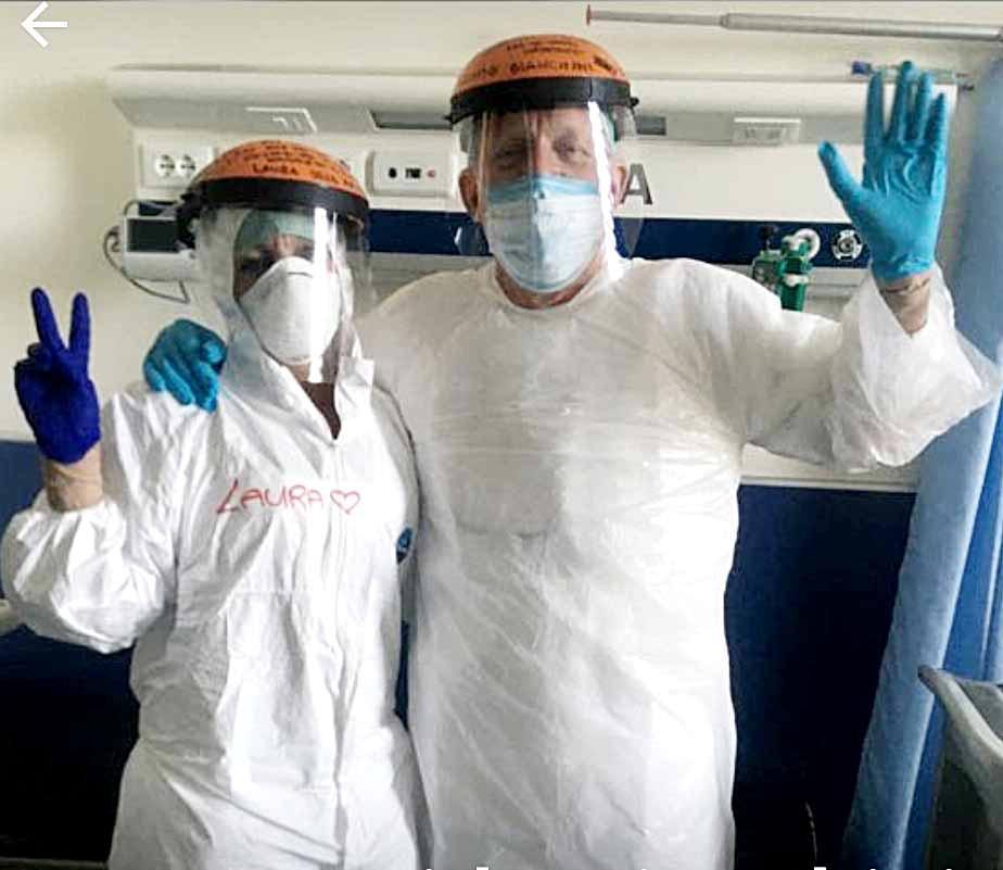 Il  dottor Guido Bianchini   con la moglie Laura, infermiera